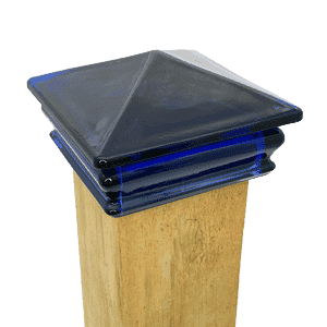 Blue Glass Post Cap 4In Post Nobg 300 - Glass Post Caps Beat Big Box Caps