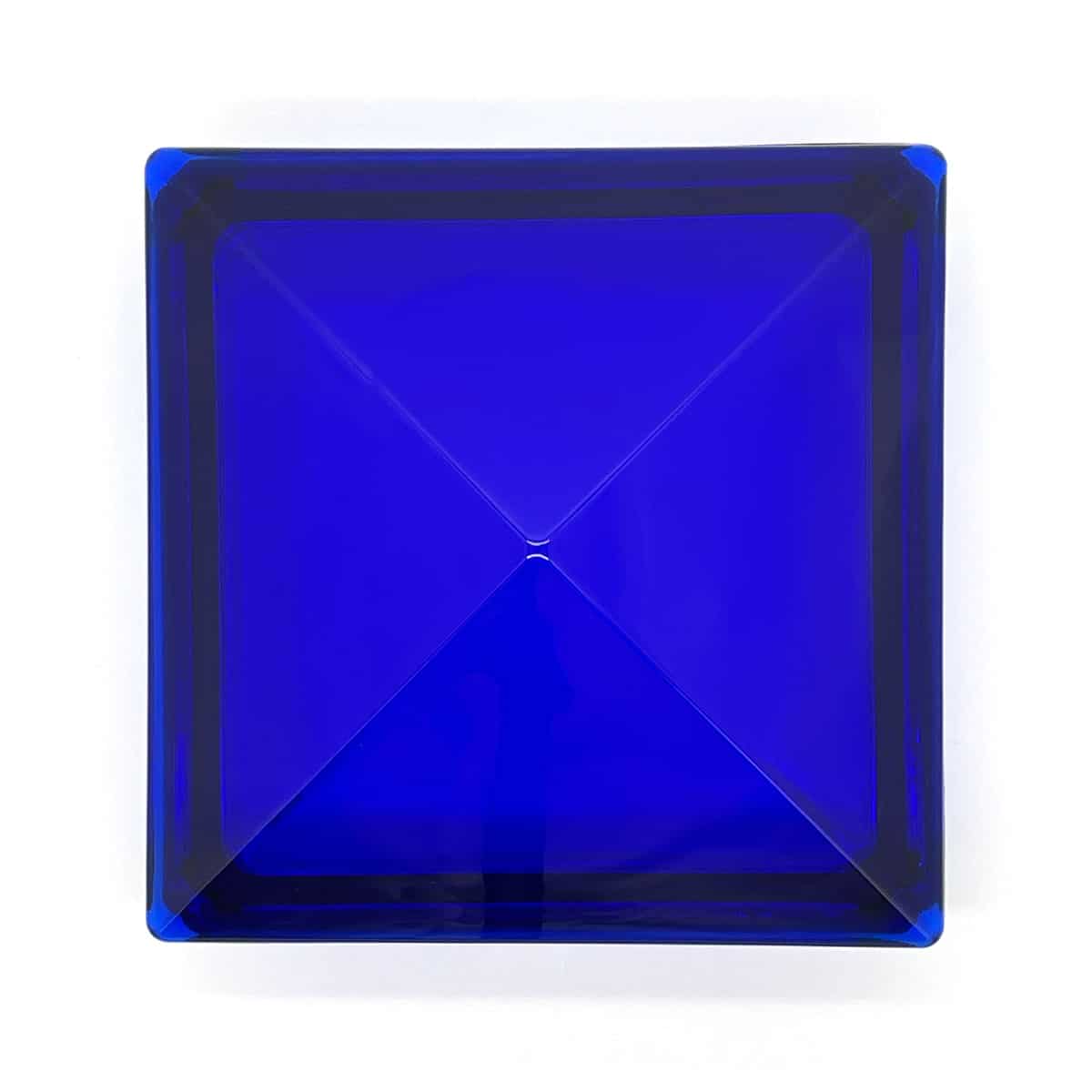 Blue Glass Post Cap 6In Side
