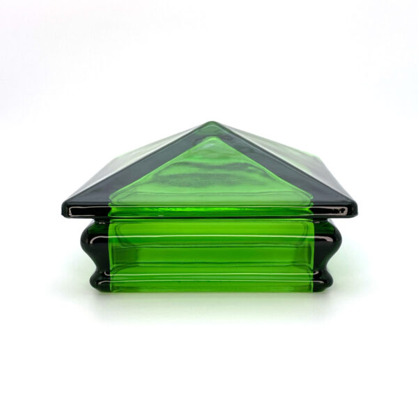 Side View Of Forest Green Glass Post Cap For 4 Inch Square Post