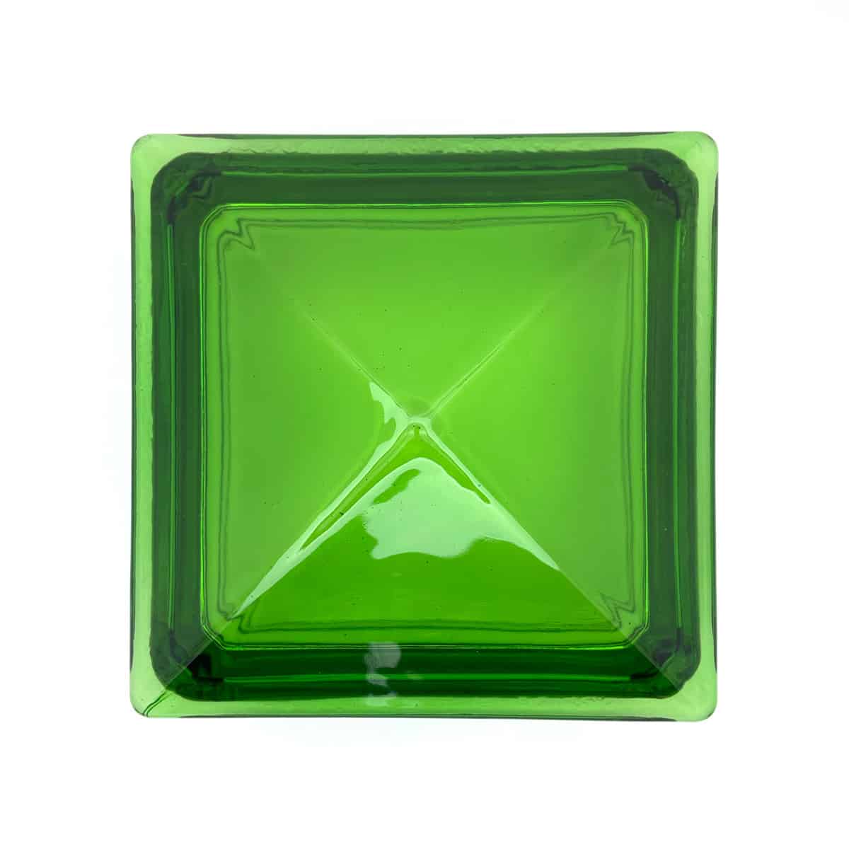 Top View Of Forest Green Glass Post Cap For 4 Inch Square Post