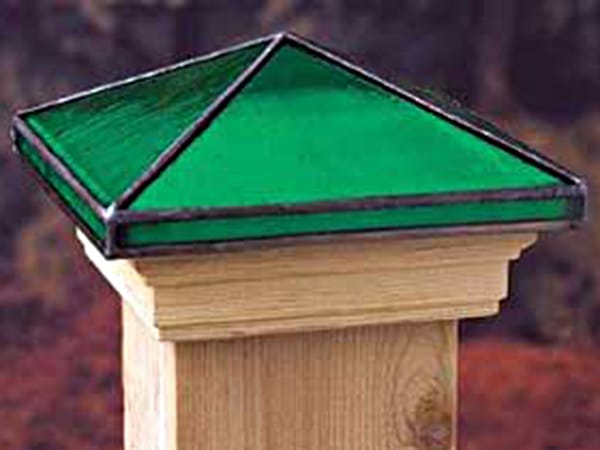 Emerald Green Stain Glass Post Cap